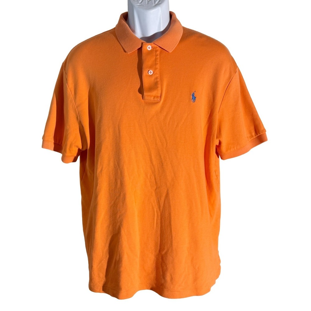 POLO by RALPH LAUREN Men's Short Sleeve Button Down Striped Polo Shirt Large